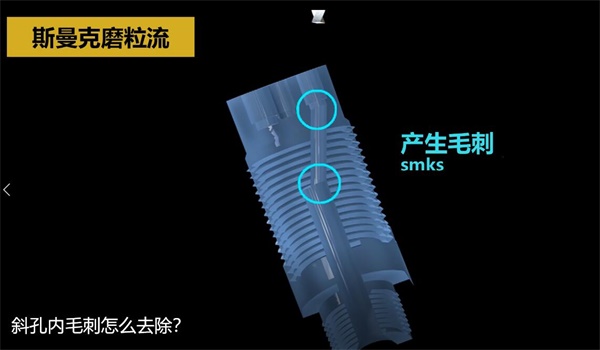 用<a href='http://m.gneehy.com' target='_blank'><u>流體拋光機(jī)</u></a>，去除斜孔內(nèi)毛刺